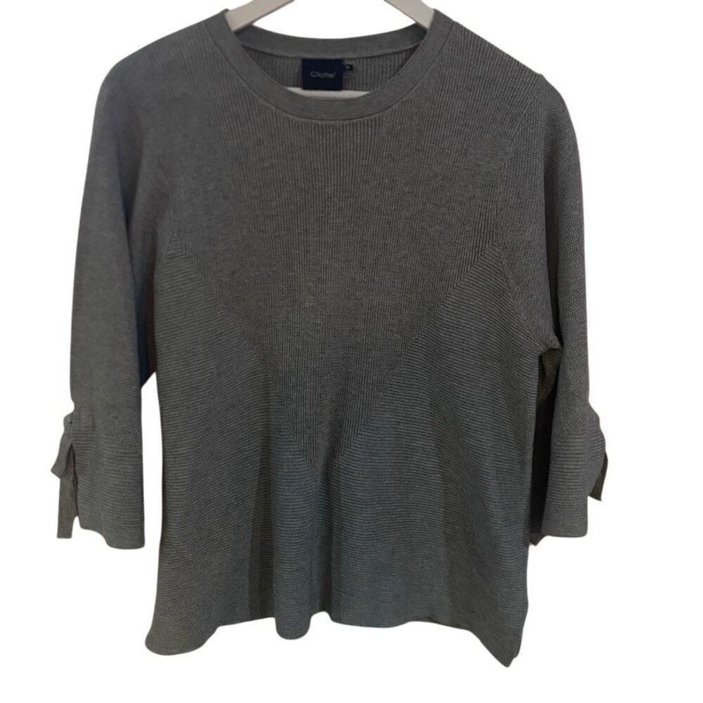 Cliche mixed knit pattern wool blend pullover crew neck sweater medium